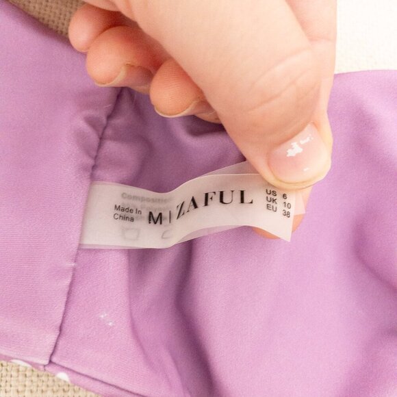 Zaful Lavender Floral Bikini Top Medium US 6 UK 10 EU 38 Swimwear - Picture 3 of 4